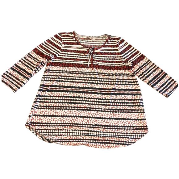 CHICO'S 3 Red Black Dot Career 3/4 Top XL 16 - Picture 6 of 12